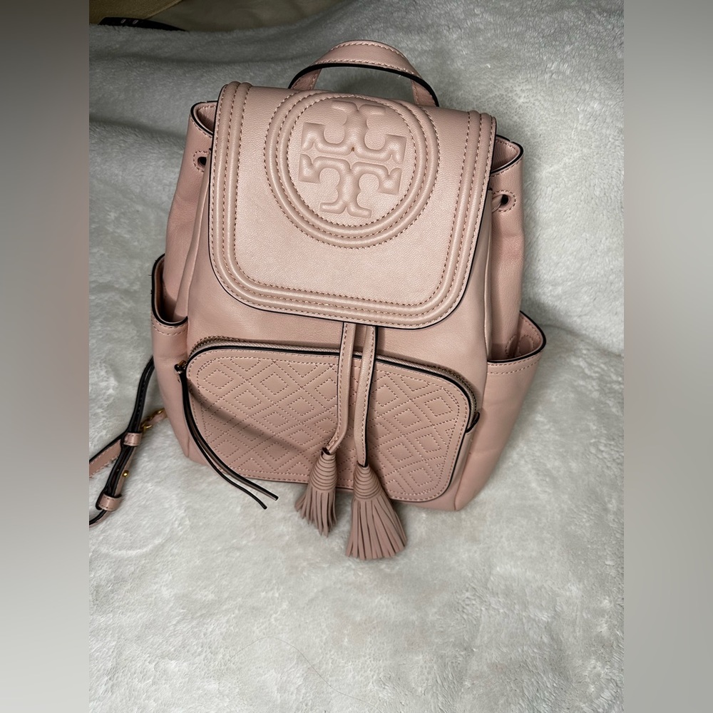 Tory Burch Fleming Leather Backpack (pink)
